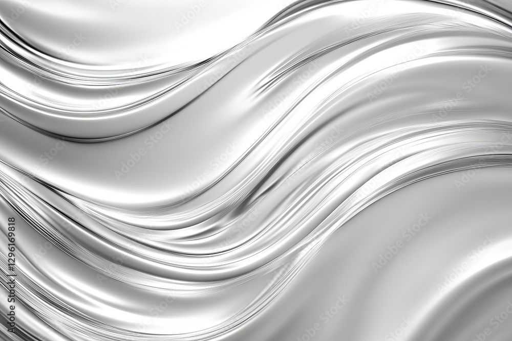 Poster Elegant Silver Liquid Wave Abstract Background Swirling Smooth Gray Metallic Flowing Design Modern Texture Shiny Luxury Pattern Fluid Wave Background 
