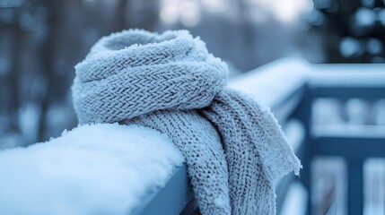Cozy Winter Fashion Illustration with Scarf and Knitwear