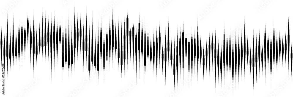 Poster line texture of seismogram or audio sound wave diagram. signals with different amplitude on timeline