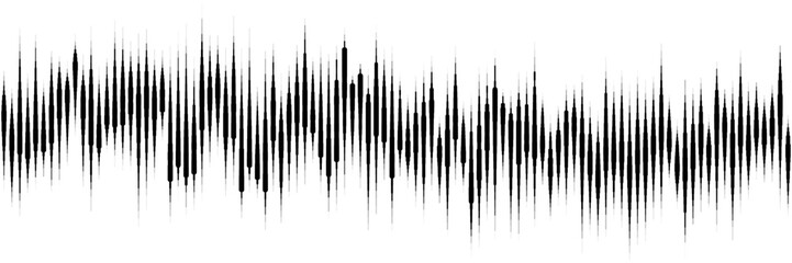 Line texture of seismogram or audio sound wave diagram. Signals with different amplitude on timeline distribution as a graph with different line height. Graph of seismic activity