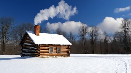 Cozy Winter Scene with Knitted Fashion and Snowy Landscape