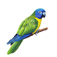 Fototapeta premium Blue-Headed Parrot with Bright Green