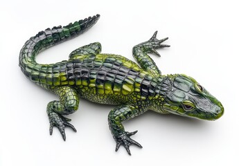 Obraz premium Realistic Model of a Crocodile with Detailed Scales and Textures Ideal for Educational Purposes, Art Projects, or Wildlife Enthusiasts