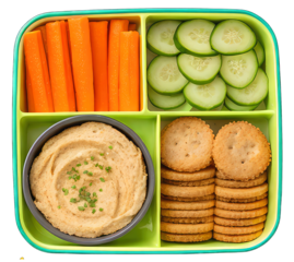 lunchbox packed with healthy snacks