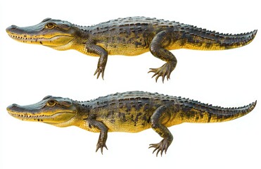 Fototapeta premium Realistic portrayal of an alligator demonstrating unique features and textures in a detailed view, showcasing the beauty of wildlife and aquatic reptiles