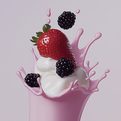 Strawberry and milk