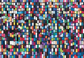 Fototapeta premium Colorful Abstract Mosaic Pattern with Vibrant Square Tiles
