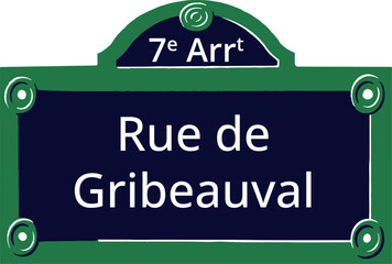Obraz premium 7e Arrt, Elegant Parisian Street Sign