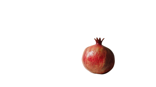 Ripe pomegranate fruit with transparent background for easy editing