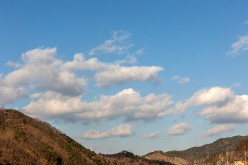 clouds over the mountains