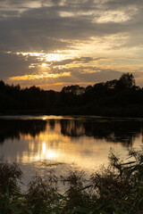 sunset over lake