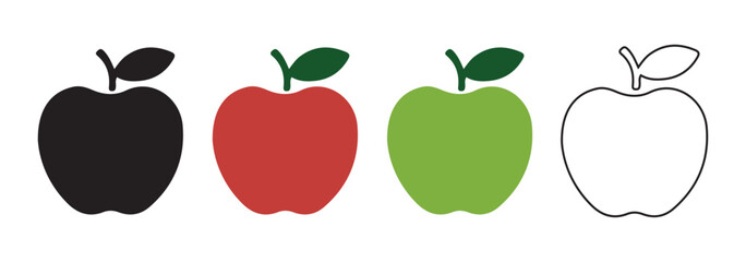 Apple icon set. Apple silhouette vector. Apple icon vector illustration EPS 10