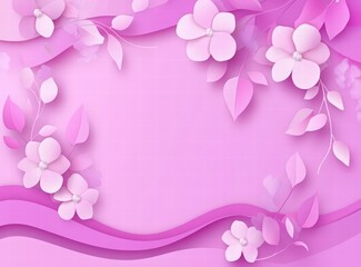Spring sale banner template with paper cut flowers and leaves on pink background. Springtime special offer poster or card design for advertising, promotion of goods in shop.