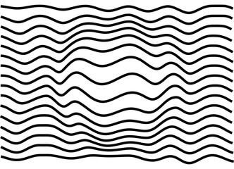 Black and white pattern of wavy lines. For covers, social networks and graphic projects. Vector striped background. Abstract waves