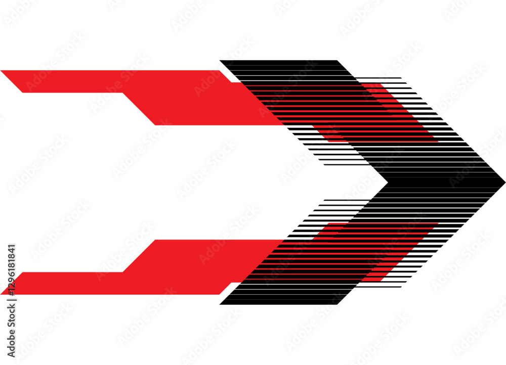 Fototapete vector arrow, pointer. strip for car body, boat, toy, sportswear. racing pattern. striped design ele