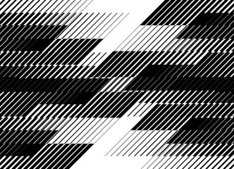 Naklejka premium Black and white pattern of broken lines. For covers, social networks and graphic projects. Vector striped background.