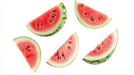 Falling watermelon isolated on a white background full depth of field