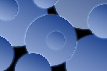 Abstract geometric design with blue circles and smooth transitions