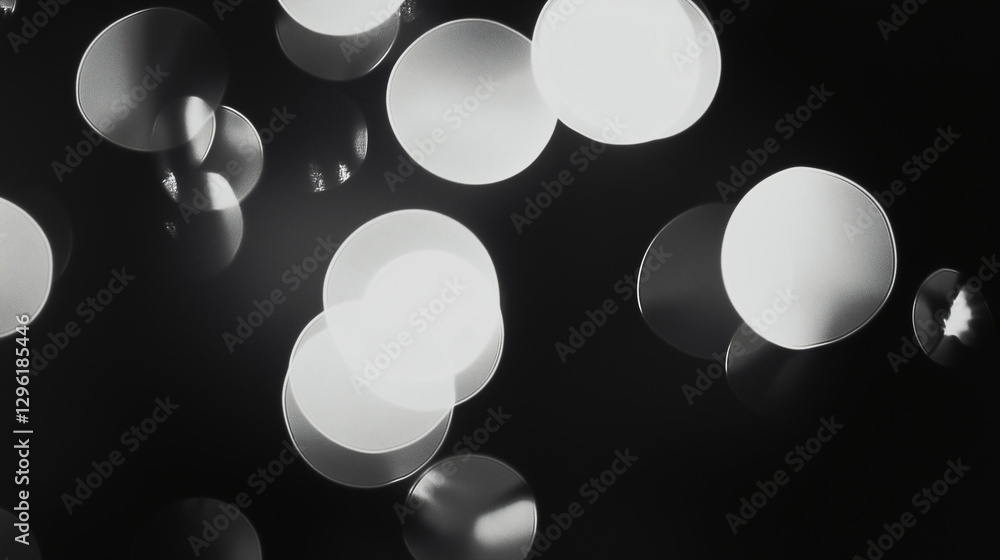 Poster defocused light circles: captivating bokeh effect creates a mesmerizing display of luminous circles 