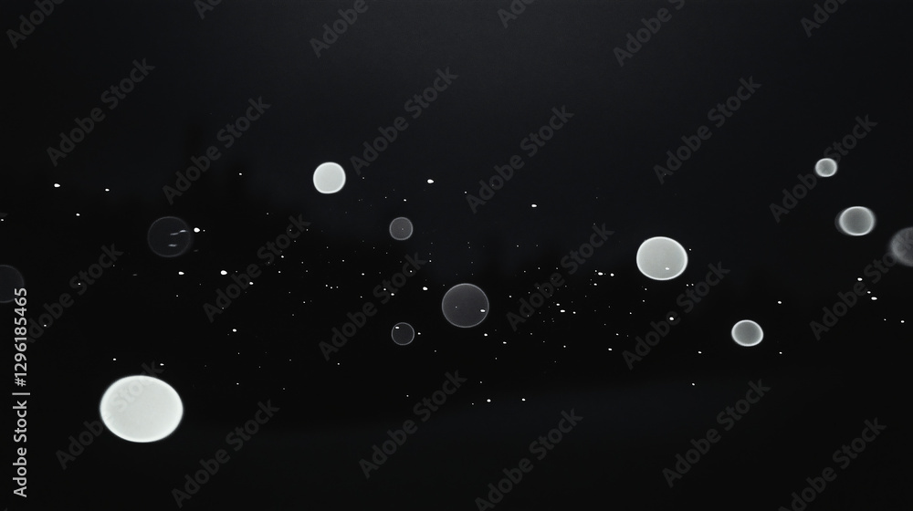 Poster ephemeral light dance: an abstract composition of floating bokeh, creating a mesmerizing display of 