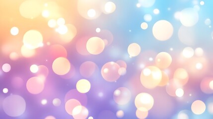 Colorful blurred light bokeh circles on a pastel background