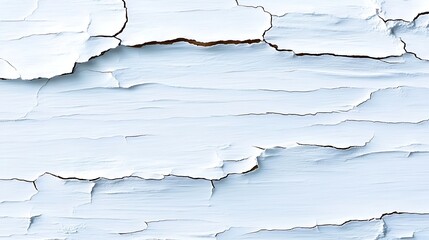 Obraz premium Cracked White Paint Texture Weathered Wooden Surface Distressed Background Rustic Design Element