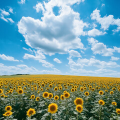 Obraz premium Field of sunflowers