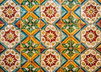 Colorful Vintage Floor Tiles: Abstract Vertical Background Pattern