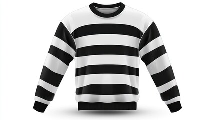 Black and white striped long sleeve sweater