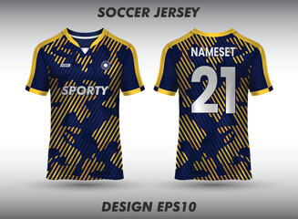 Football jersey design for sublimation jersey template front and back view of sports jersey