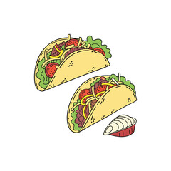 Vector Illustration Of Wonder Delicious Tacos