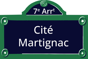 7e Arrt, Elegant Parisian Street Sign