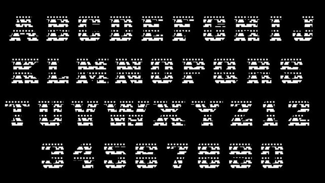 Alphabet moving pixel video animation