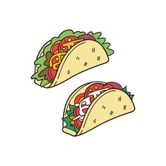 Vector Illustration Of Wonder Delicious Tacos