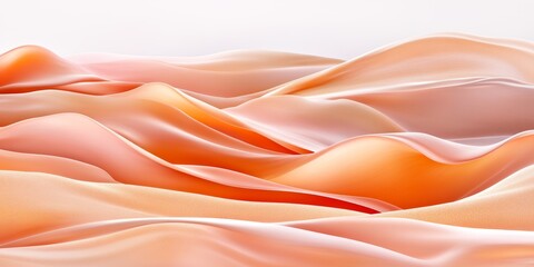 Fototapeta premium Abstract Peach and Orange Flowing Waves, Digital Background with Fluid, Tech, and Futuristic Design