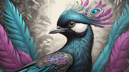 Obraz premium peacock with feathers