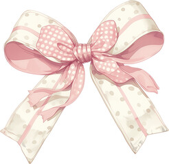 pink bow with ribbon