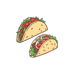 Vector Illustration Of Wonder Delicious Tacos