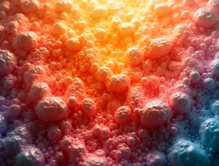 Abstract background with glowing spheres creating foam effect with warm lighting