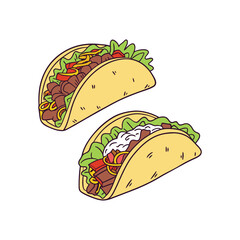 Vector Illustration Of Wonder Delicious Tacos