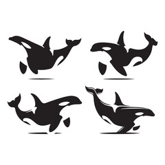Timeless Orca silhouette, an everlasting marine symbol - Orca illustration - Minimalist Orca vector - Fish silhouette
