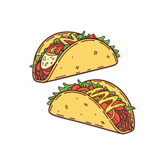 Vector Illustration Of Wonder Delicious Tacos