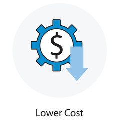 Lower Cost Icon, Cost Optimization Strategies, Budget-Friendly Solutions, vector