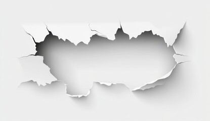 Obraz premium Torn Paper with Cracked Edges on Clean White Background