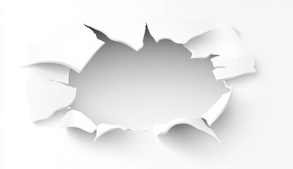 White Torn Paper with Shadows Revealing Blank Space for Text
