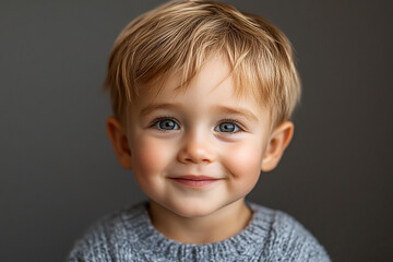 portrait of an white little boy with a smile