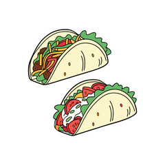 Vector Illustration Of Wonder Delicious Tacos