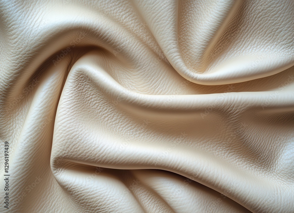 Poster smooth beige textured fabric background with gentle creases and natural light emphasizing softness a