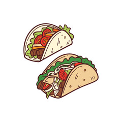 Vector Illustration Of Wonder Delicious Tacos