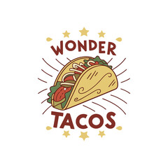 Vector Illustration Of Wonder Delicious Tacos